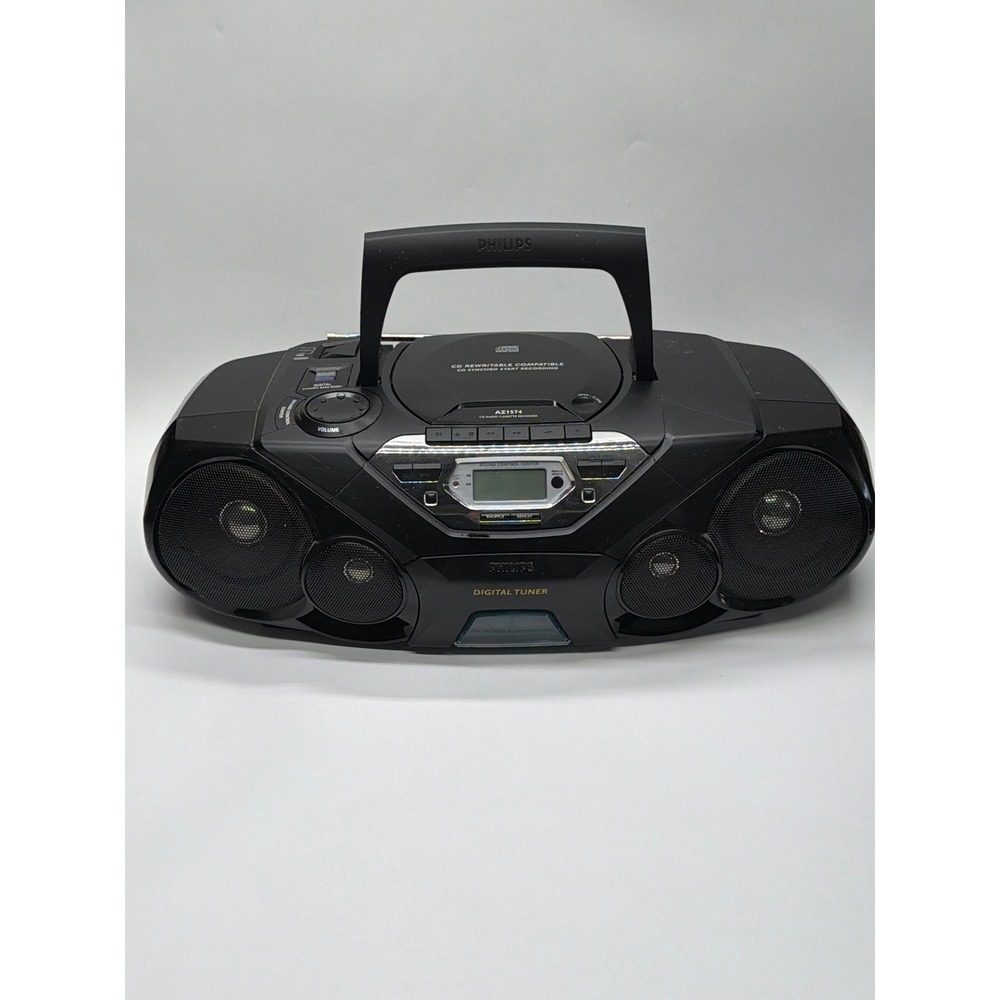 Philips AZ1574 CD Radio Cassette Recorder Boombox Black Digital Tuner AZ1574/17